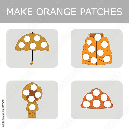 Glue a patch of plasticine of the desired color. Educational game for children.