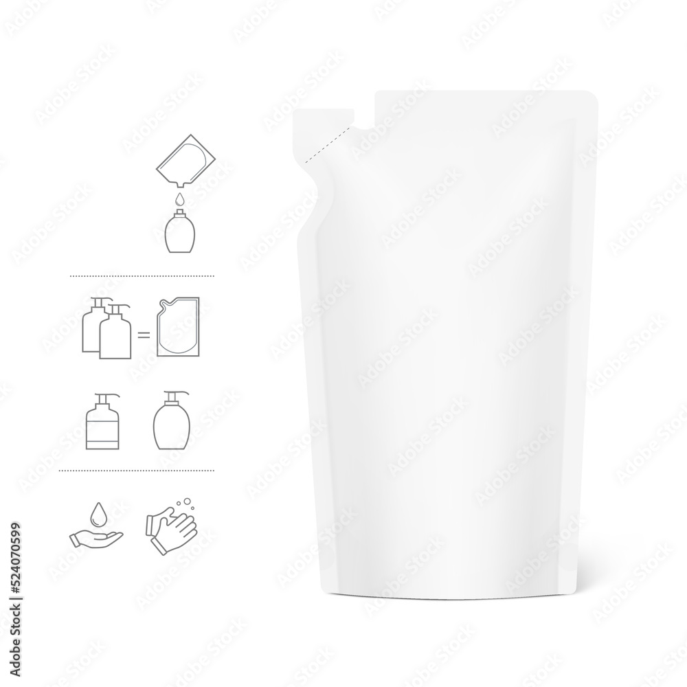 Фотография Pouch bag with torn curve corner
