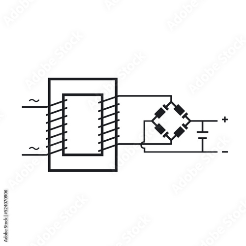 ac to dc power supply circuit icon vector illustration design