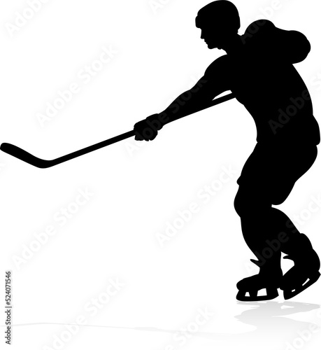 Ice Hockey Player Silhouette