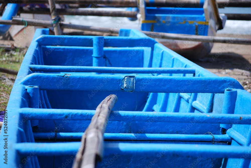 Fototapeta premium fishing boats parked on the beach