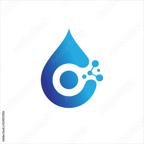 Blue water drop logo a hole middle