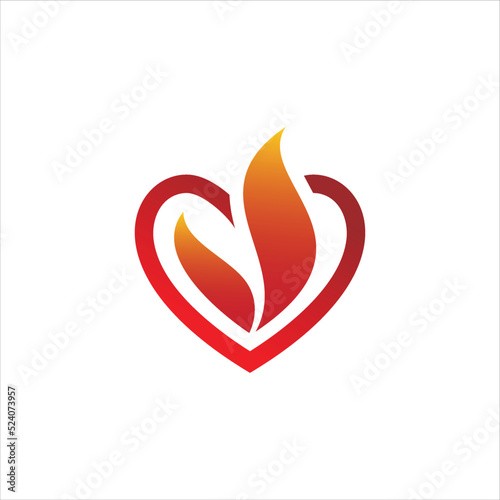 Logo of an open red heart fire inside
concept-love, passion