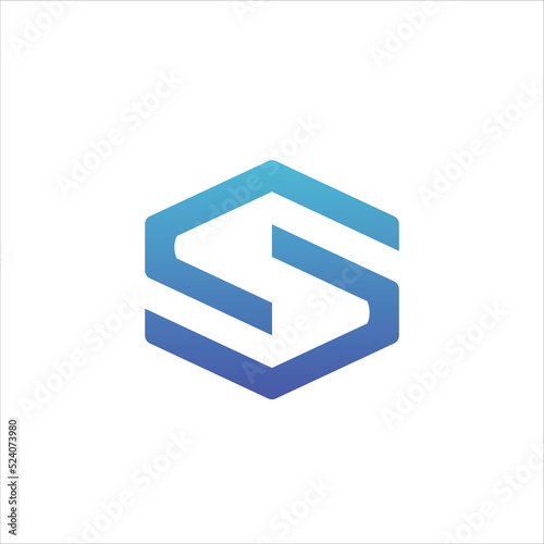 Blue letter s logo design