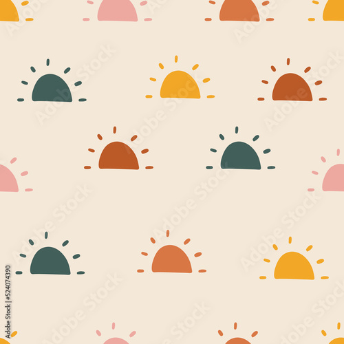 Hand drawn modern doodle seamless pattern. Pastel grunge background