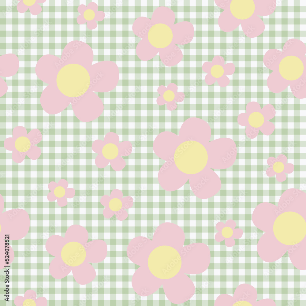 HAND DRAWN FLORAL SEAMLESS PATTERN FOR CLOTHS AND TEXTILE AND CAN BE USE IN ANY KIDS WEAR FIELDS VECTOR