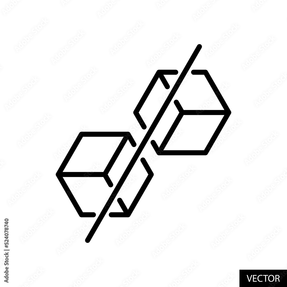 Sugar free, Sugarless, No Sugar vector icon in line style design for website design, app, UI, isolated on white background. Editable stroke. Vector illustration. Sugar free, Sugarless, No Sugar vector icon in line style design for website design, app, UI, isolated on white background. Editable stroke. Vector illustration.