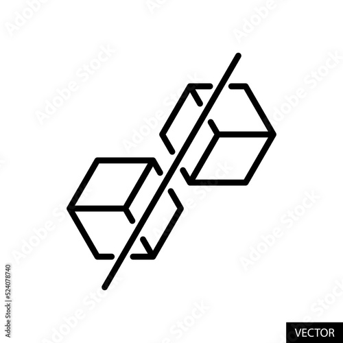 Sugar free, Sugarless, No Sugar vector icon in line style design for website design, app, UI, isolated on white background. Editable stroke. Vector illustration.