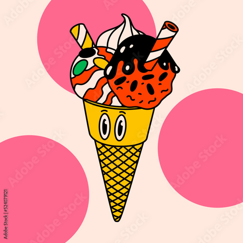 Cartoon vector funny Comic cards. Crazy cartoons Abstract vector collection