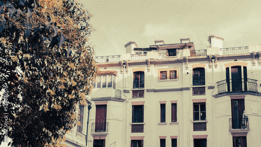 Naklejka premium building in the city