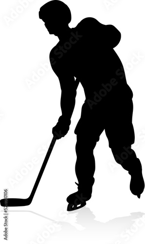 Silhouette Ice Hockey Player