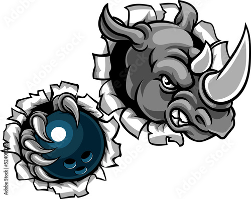 Rhino Holding Bowling Ball ...