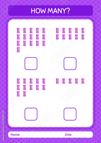 How many counting game with pencil sharpener. worksheet for preschool kids, kids activity sheet