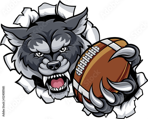 Wolf American Football Masc...