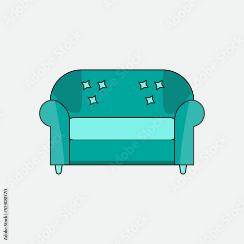 sofa for decoration  and home interior furniture couch comfortable and luxury seat vector illustration 