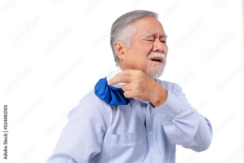 Health problems shoulder Pain, Senior man applying ice pack on shoulder, Elderly man enduring awful ache, old man with suffering having painful expression shoulder pain. Health problems shoulder Pain, Senior man applying ice pack on shoulder, Elderly man enduring awful ache, old man with suffering having painful expression shoulder pain.