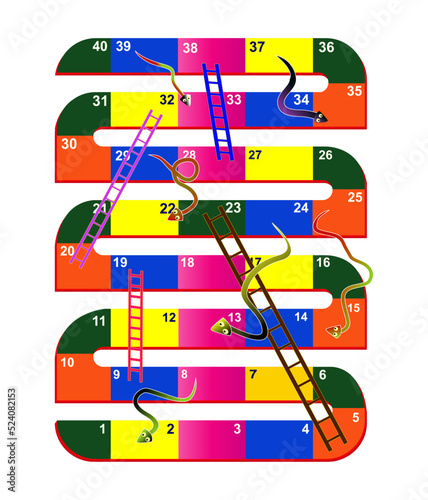 snakes and ladders board game cartoon 

illustration. frame of board game funny frame 

snake games. game snake ladder cartoon.


