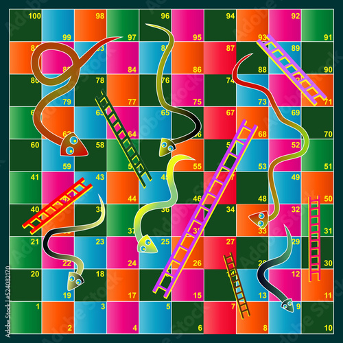 snakes and ladders board game cartoon 

illustration. frame of board game funny frame 

snake games. game snake ladder cartoon.


