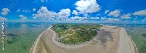 Принти на полотні Aerial view of the lighthouse at the island Texel, The Netherlands