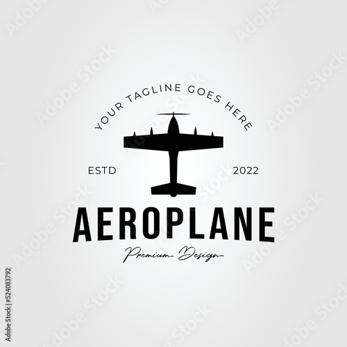 trainer airplane or aircraft or plane logo vector illustration design