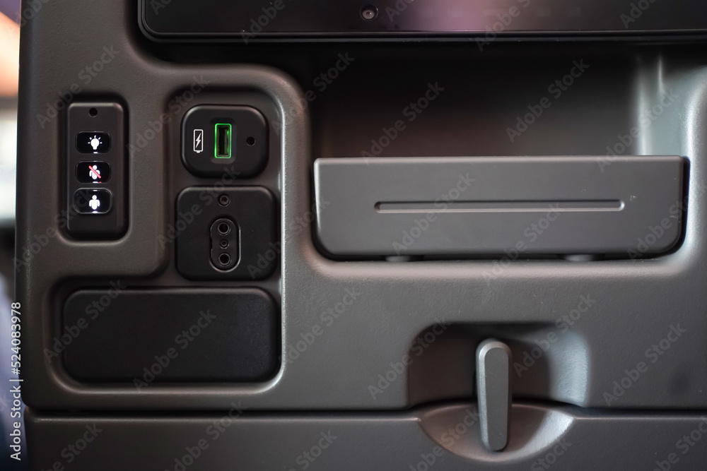 USB Port behind the aircraft seats USB Port behind the aircraft seats