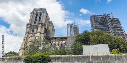 Notre-Dame de Paris under reconstruction after the fire of 2019