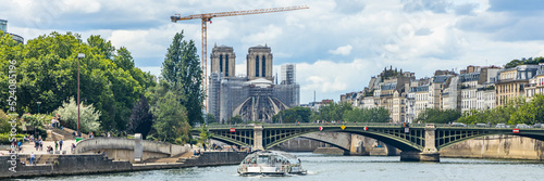 Notre-Dame de Paris under reconstruction after the fire of 2019