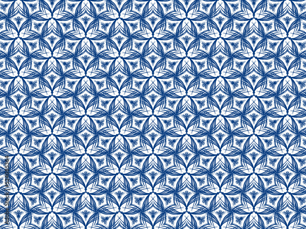 seamless pattern with blue flowers