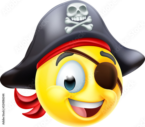 Pirate Emoticon Cartoon Face