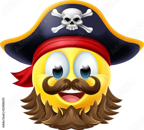 Pirate Emoticon Cartoon Face