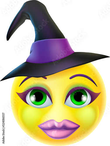 Witch Emoticon Cartoon Hall...