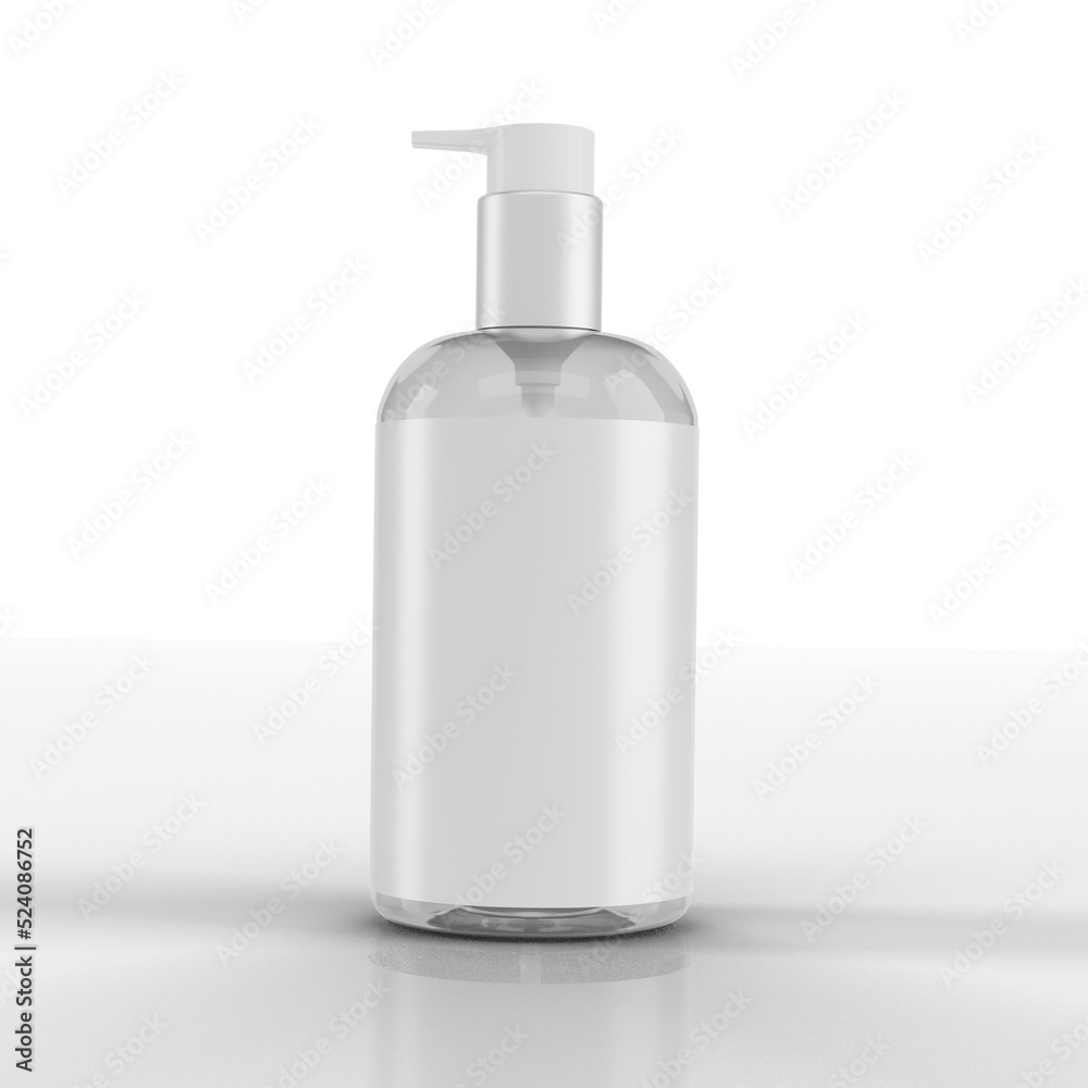 Plastic Bottle 3d visual with nozzle press for products label presentation Plastic Bottle 3d visual with nozzle press for products label presentation