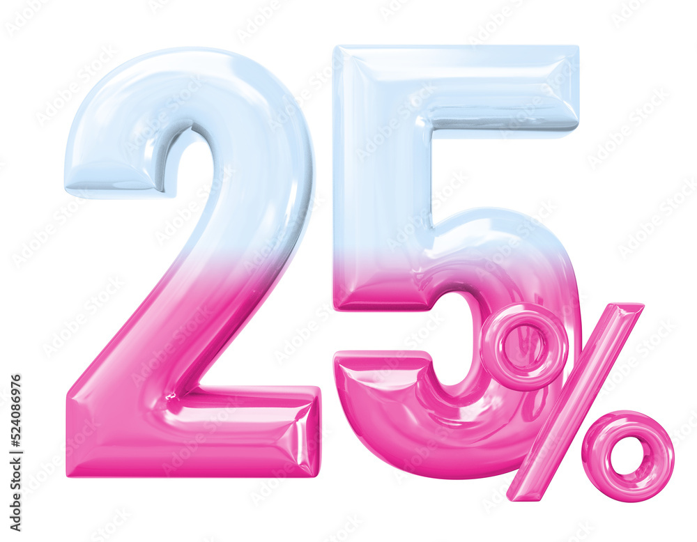 Number 25 3d render Number 25 3d render