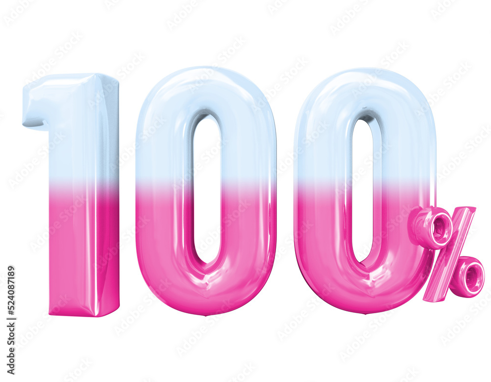 Number 100 3d render Number 100 3d render