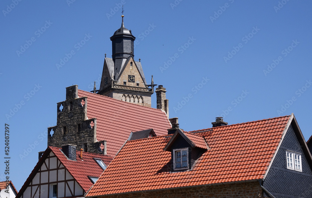Fachwerkhäuser und Kilianskirche in Korbach Fachwerkhäuser und Kilianskirche in Korbach