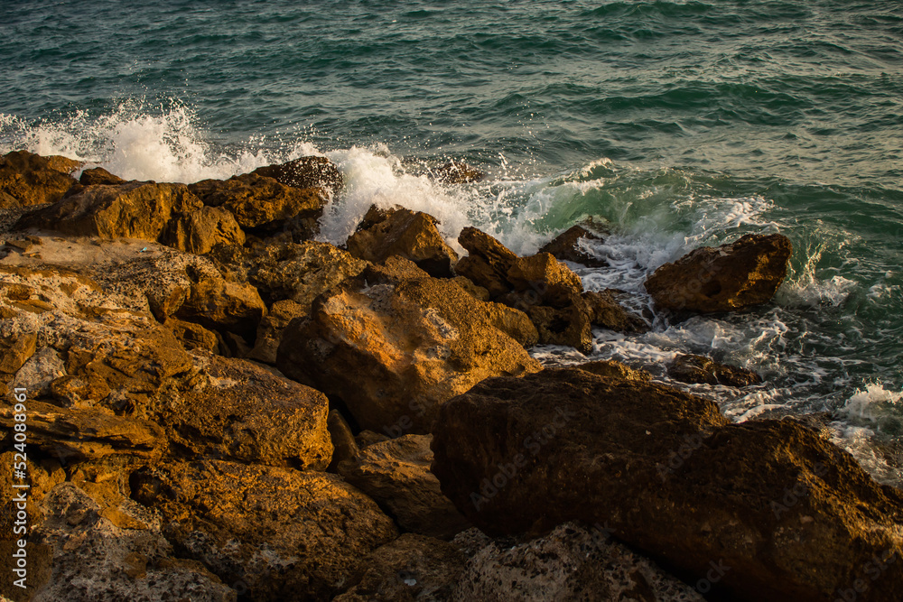 Le Castella, Calabria, Italy, waves and rocks Le Castella, Calabria, Italy, waves and rocks