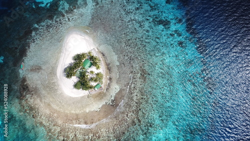 Uninhabited island JEEP island in Chuuk, Micronesia. Here is the world's greatest wreck diving destination.