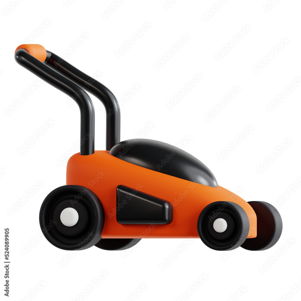 lawn mower machine 3D icon illustration
