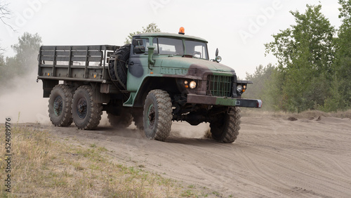  MILITARY TRUCK - Old Russian vehicle at the shows of military enthusiasts