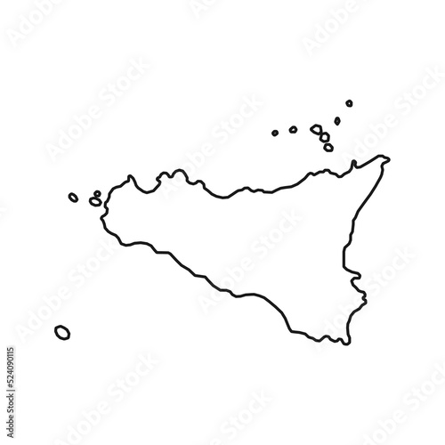 Sicily Map. Region of Italy. Vector illustration.