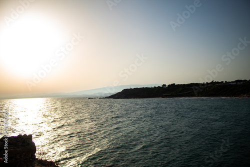 Le Castella  Calabria  Italy  sunset over the sea