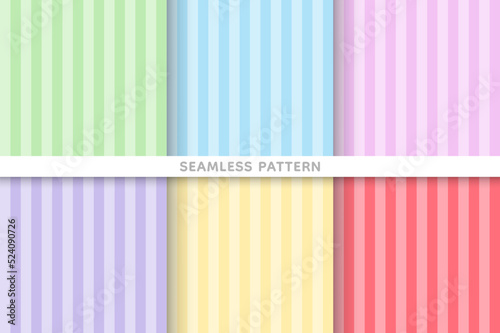 Colourful stripe seamless pattern background set