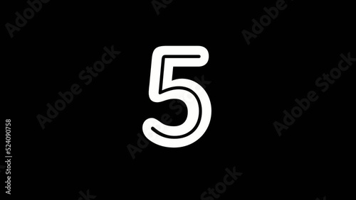 10 seconds countdown timer icon animation, isolated white number on red circle on black and green screen background