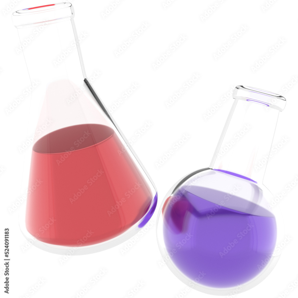 3d erlenmeyer flask illustration, for UI, poster, banner, social media