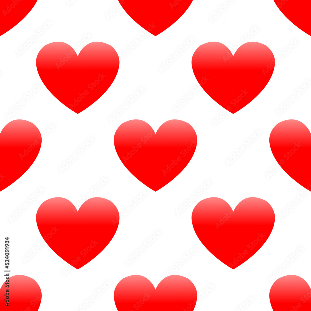 red heart pattern on white background.