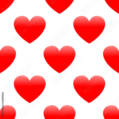 red heart pattern on white background.
