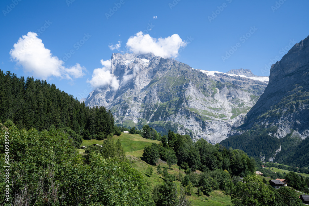 Wetterhorn mountain peak in the Swiss Alps near Grindelwald, Switzerland