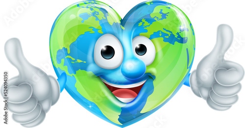 Heart Earth Day World Globe...