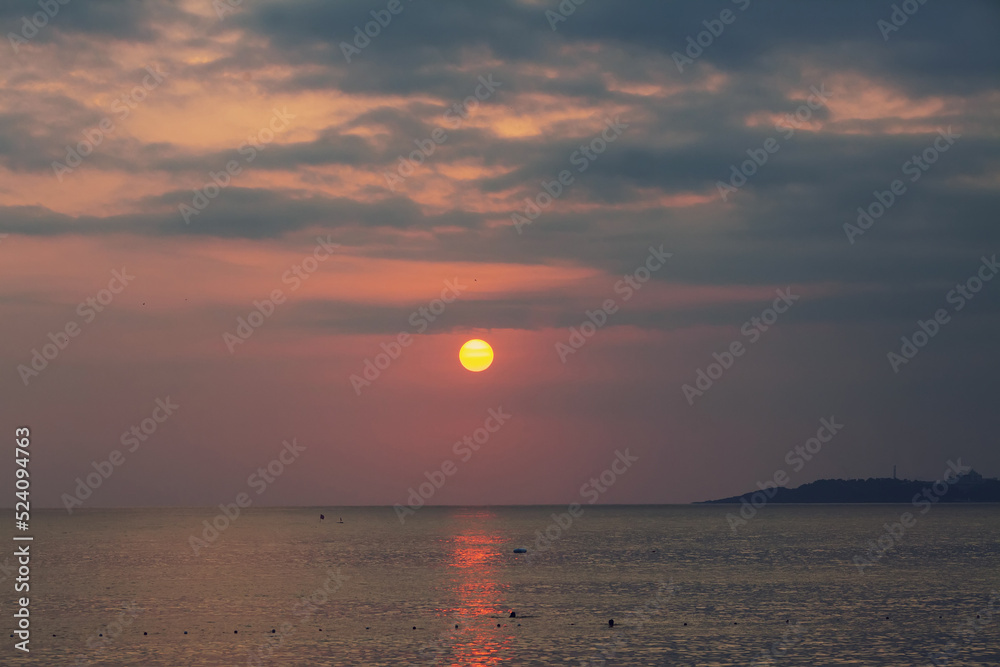 Sunset, Turkey, Mediterranean Sea, cloudy