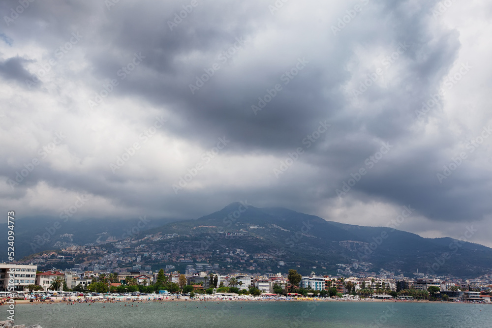 Fototapeta premium View of the city of Antalya from the sea, Turkey, Mediterranean Sea